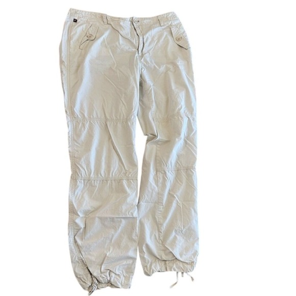 Polo Jeans Co. Ralph Lauren Pants - Polo Jeans Ralph Lauren Women 14 Beige Cotton Utility Cargo Drawstring Pants